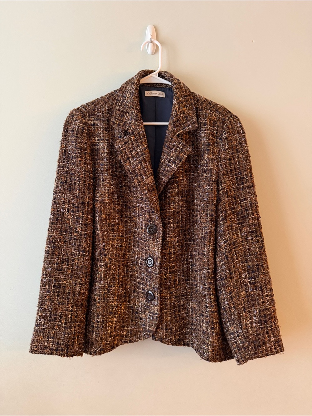 Coldwater Creek Brown Tweed Blazer Jacket